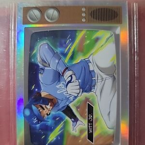 Holographic Baseball Card with Blue and White Uniform